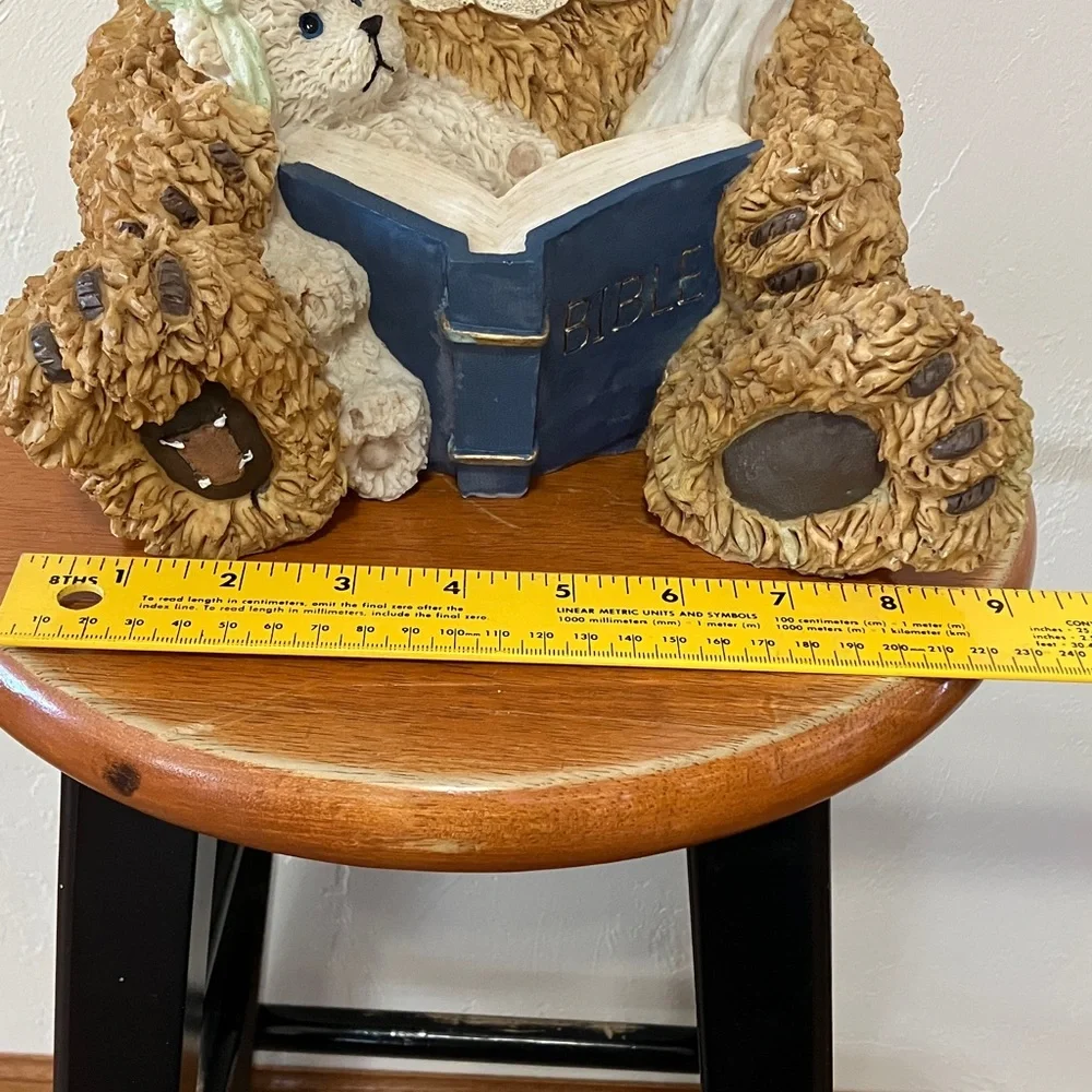 LARGE RESIN TEDDY BEAR 10”TALL